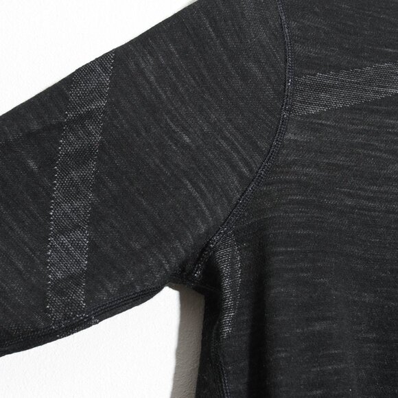 Smartwool Intraknit Thermal Merino Wool Base Layer Crew Long Sleeve Black White - Picture 5 of 16
